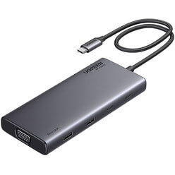 Изображение товара USB-разветвитель Ugreen CM639 Revodok 8 в 1 серый (35588)