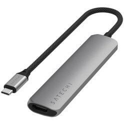 Изображение товара Адаптер для ноутбука Satechi 6-in-1 USB-C Slim Multiport Adapter 4K серый космос (ST-P6SM)