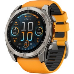 Изображение товара Смарт-часы Garmin Fenix 8 51 мм Sapphire Titanium with Spark Orange/Graphite Silicone Band (010-02905-11)