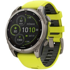 Изображение товара Смарт-часы Garmin Fenix 8 47 мм Solar Sapphire Titanium ремешок Amp Yellow/Graphite (010-02906-21)