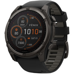Изображение товара Смарт-часы Garmin Fenix 8 51 мм Solar Sapphire Carbon Gray Titanium ремешок Black/Pebble Gray Silicone (010-02907-11)