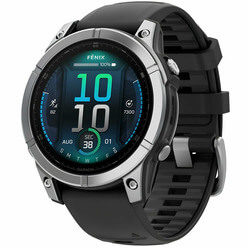 Изображение товара Смарт-часы Garmin Fenix ​​E 47 мм Amoled Stainless Steel с чёрным силиконовым ремешком (010-03025-00)