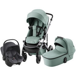 Изображение товара Набор детская коляска Britax Roemer Smile 5Z Jade Green + автокресло Baby-Safe Core Midnight Grey