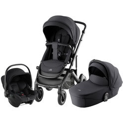 Изображение товара Набор детская коляска Britax Roemer Smile 5Z Carbon Black + автокресло Baby-Safe Core Space Black