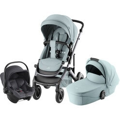 Изображение товара Набор детская коляска Britax Roemer Smile 5Z Harbor Blue + автокресло Baby-Safe Core Midnight Grey
