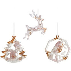 Изображение товара Набор елочных игрушек Incrua Stories Олень, Снегирь, Ёлка (ЕИН-2022-3РК)