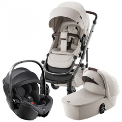 Изображение товара Набор детская коляска Britax Roemer Smile 5Z Lux Soft Taupe + автокресло Baby-Safe Pro Classic Deep Black