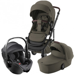 Изображение товара Набор детская коляска Britax Roemer Smile 5Z Lux Urban Olive + автокресло Baby-Safe Pro Classic Deep Black