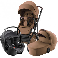 Изображение товара Набор детская коляска Britax Roemer Smile 5Z Lux Warm Caramel + автокресло Baby-Safe Pro Classic Deep Black