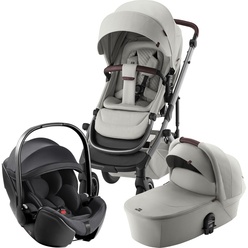 Изображение товара Набор детская коляска Britax Roemer Smile 5Z Lux Linen Grey + автокресло Baby-Safe Pro Classic Deep Black