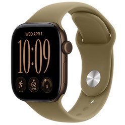 Изображение товара Смарт-часы Apple Watch Series 12 Aluminium 42 мм тёмно-бронзовый M/L, спортивный ремешок оливковый