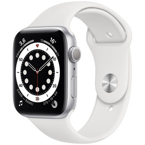 Apple Watch Series 6 44 мм серебристый, спортивный ремешок Apple Watch Series 6 44 мм серебристый, спортивный ремешок