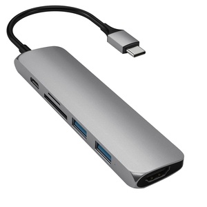 Satechi Slim Multiport V2, серый космос (ST-SCMA2M) Satechi Slim Multiport V2, серый космос (ST-SCMA2M)