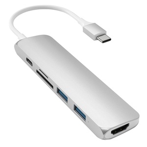 Satechi Slim Multiport V2, серебристый (ST-SCMA2S) Satechi Slim Multiport V2, серебристый (ST-SCMA2S)