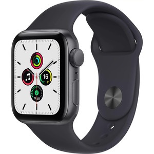 Apple Watch SE 44 мм темная ночь, спортивный ремешок Apple Watch SE 44 мм темная ночь, спортивный ремешок