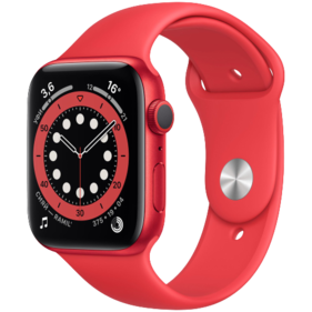 Apple Watch Series 6 44 мм красный, спортивный ремешок Apple Watch Series 6 44 мм красный, спортивный ремешок