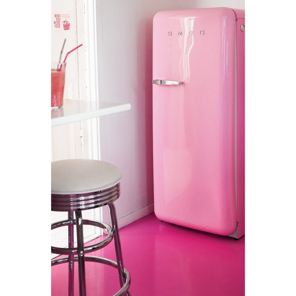 Smeg розовый холодильник fab30rfp